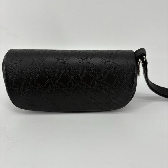 Oakley Sunglasses Case Only Black All Over Logo Zipper Soft Shell Leather Pouch - Picture 4 of 7